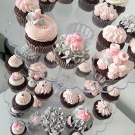 Baby shower mini cupcake (Pink, Grey, white theme)